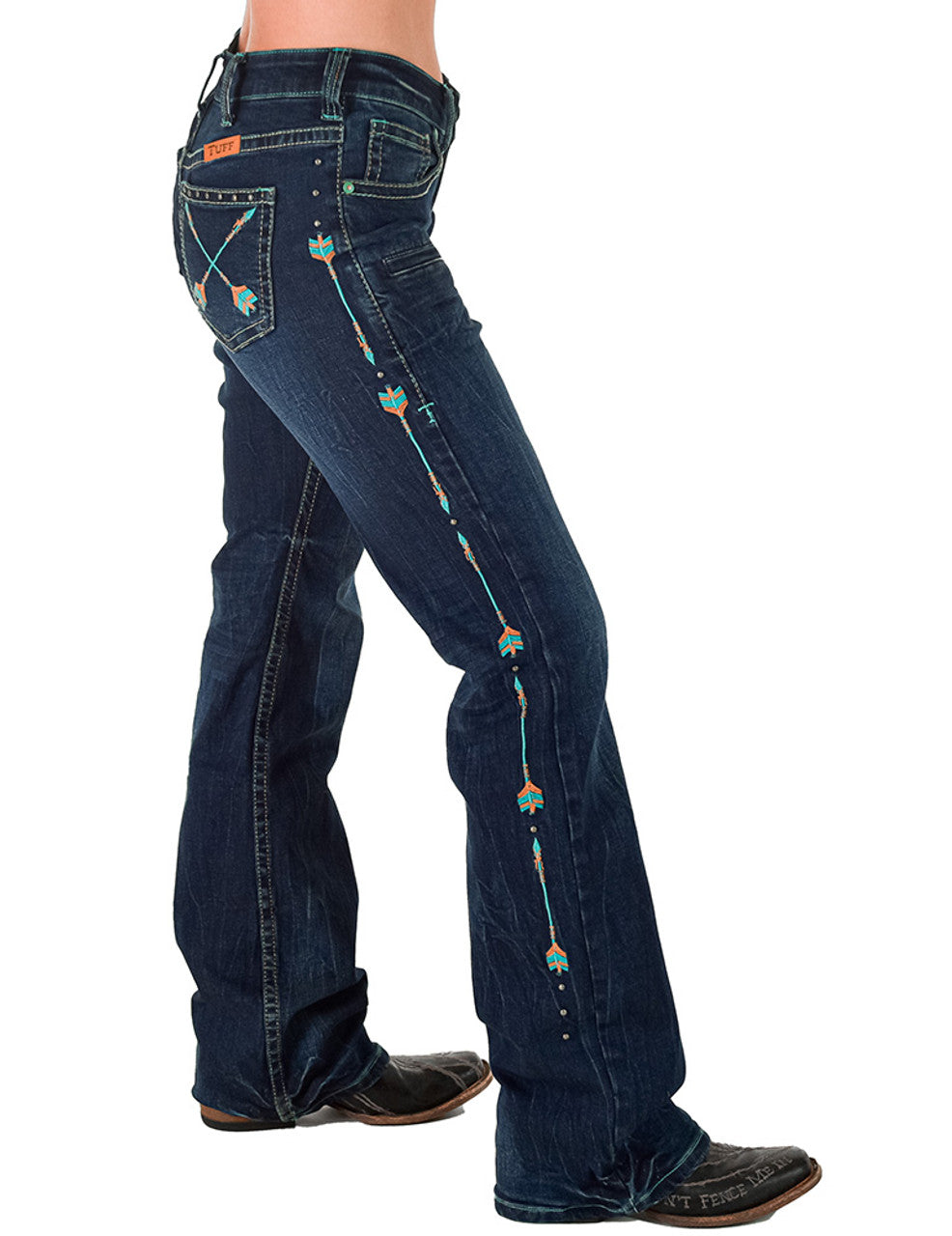 COWGIRL TUFF Women's Turquoise Arrows Jean