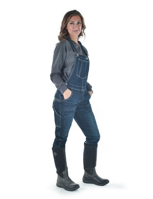 COWGIRL TUFF Dark DFMI Flannel Bib Overall Tuck-In