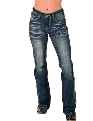 COWGIRL TUFF Women's Twisted Turquoise Jean