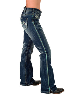 COWGIRL TUFF Women's Twisted Turquoise Jean