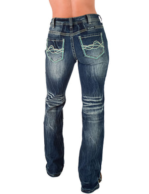 COWGIRL TUFF Women's Twisted Turquoise Jean