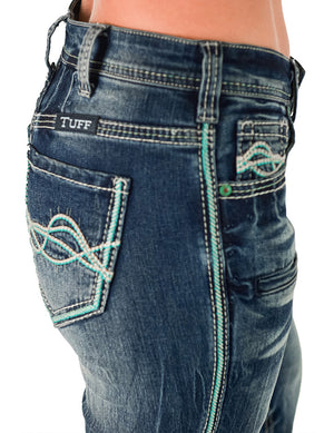 COWGIRL TUFF Women's Twisted Turquoise Jean