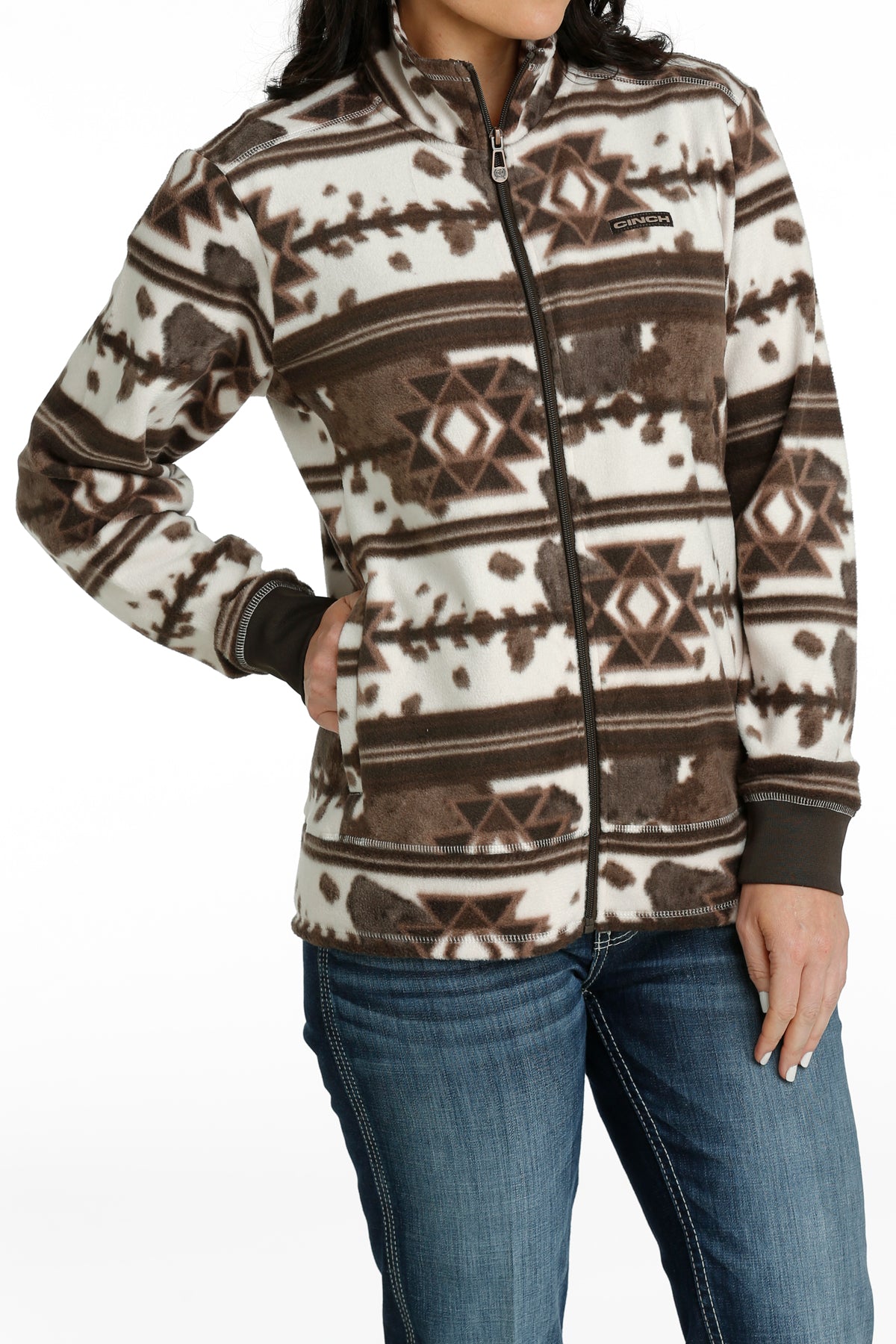 CINCH Women's Cream Fleece Zip Jacket