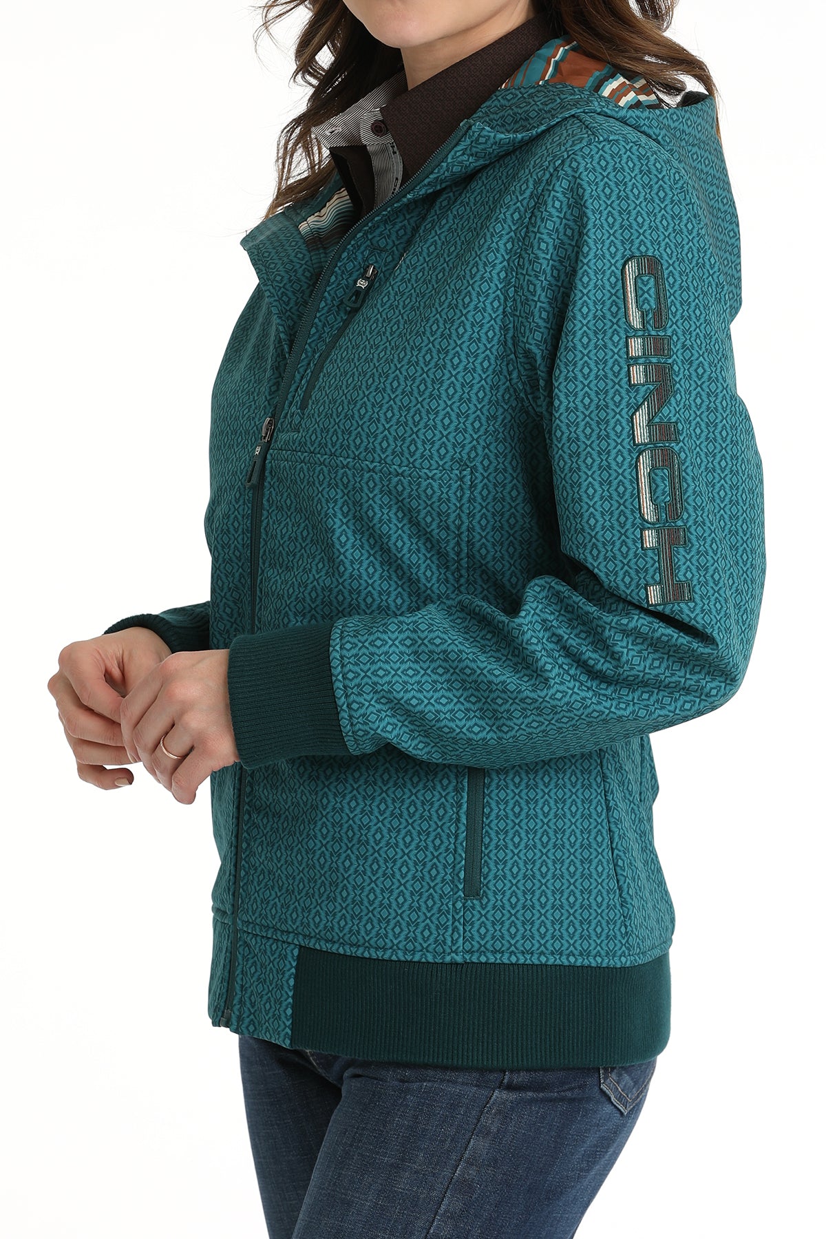 CINCH Women's Teal Bonded Hoodie Jacket