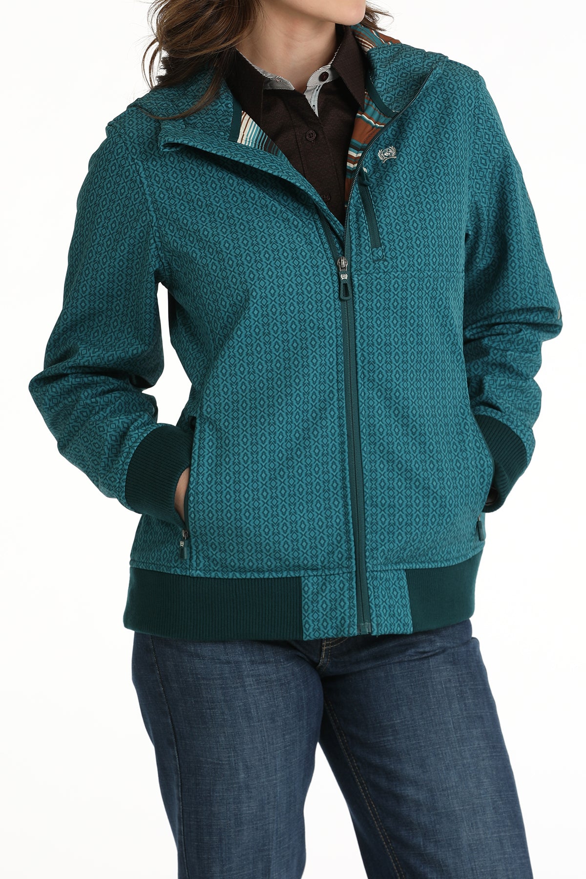 CINCH Women's Teal Bonded Hoodie Jacket