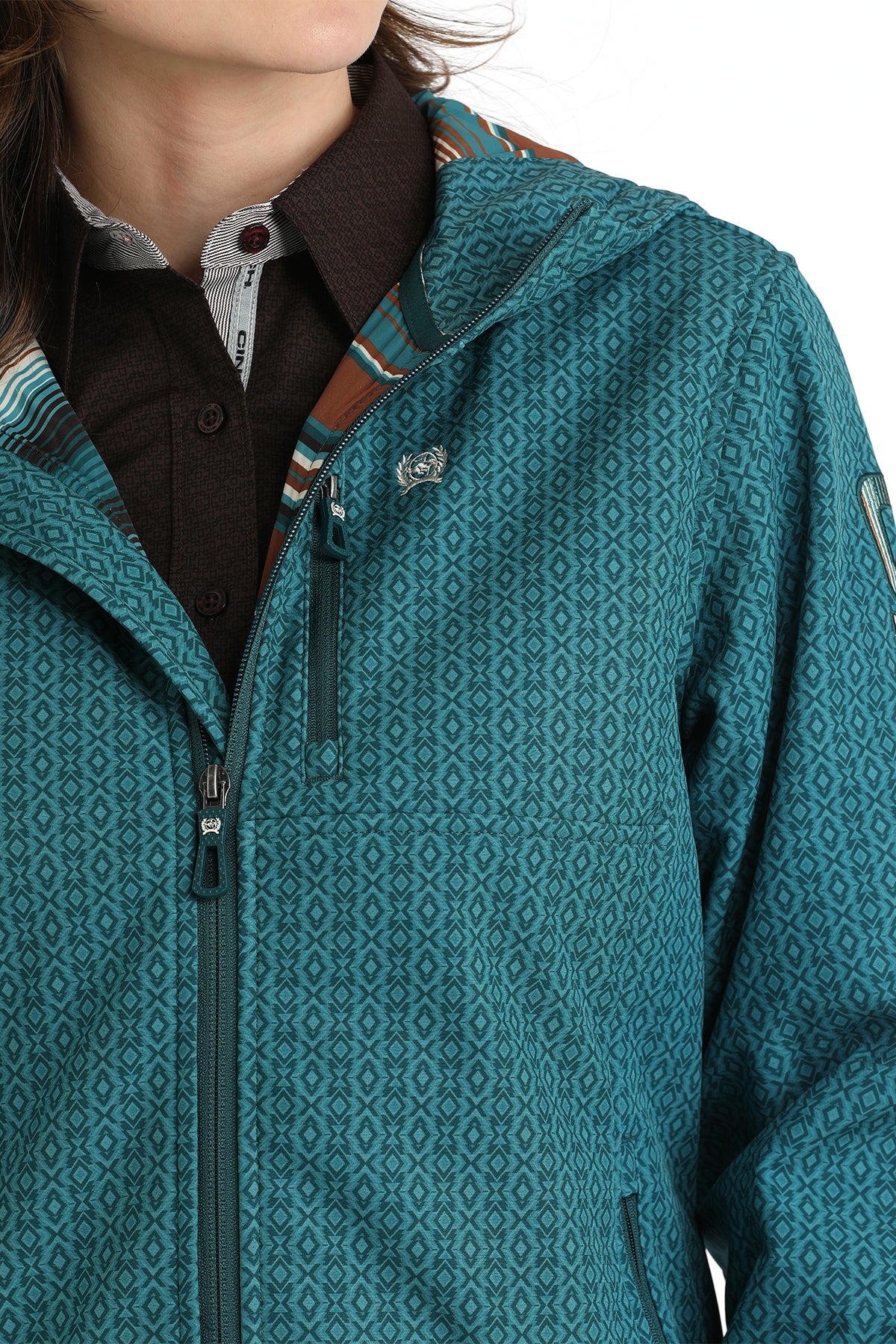 CINCH Women's Teal Bonded Hoodie Jacket