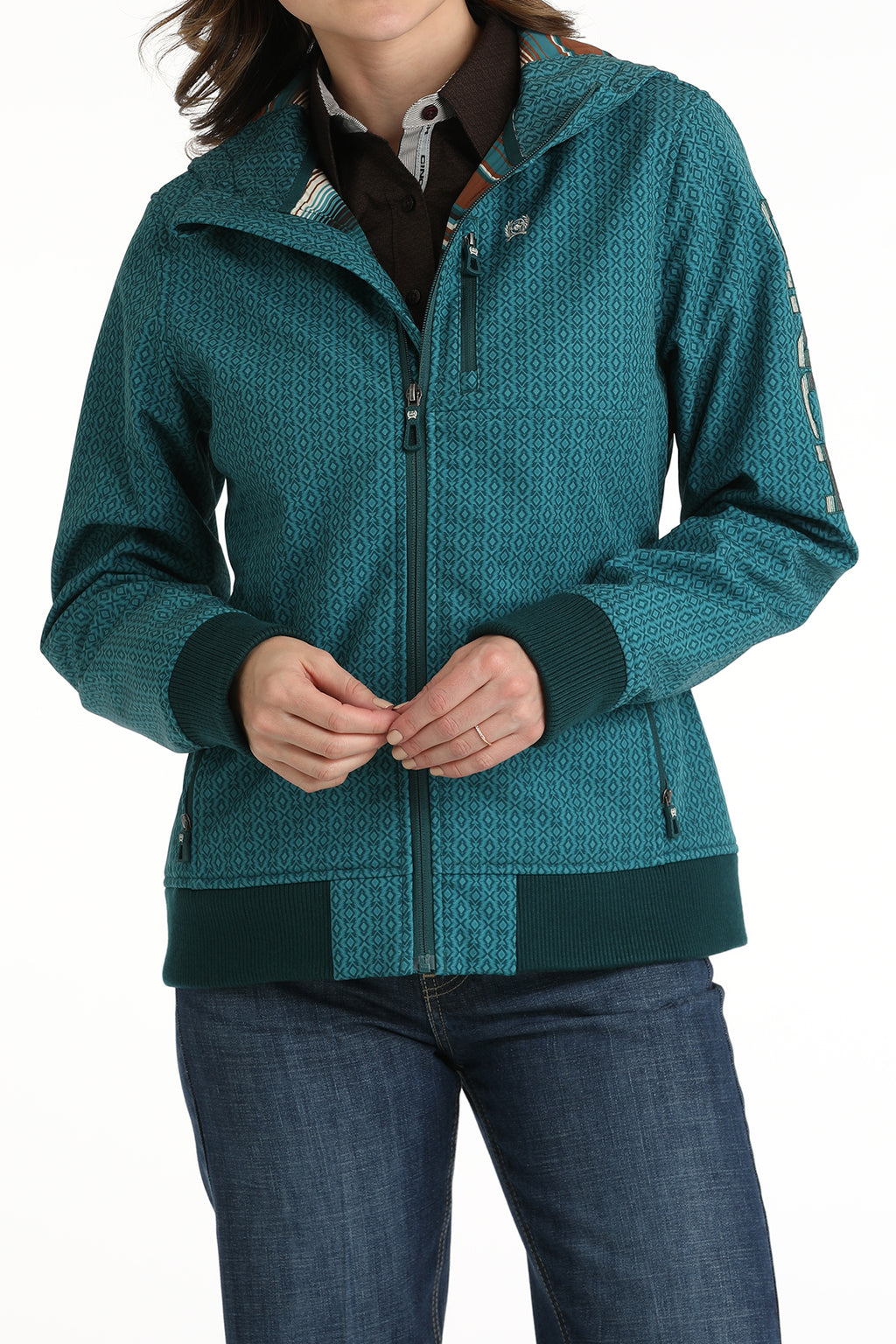 CINCH Women's Teal Bonded Hoodie Jacket