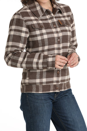 CINCH Women's Gray/Brown Plaid Trucker's Jacket