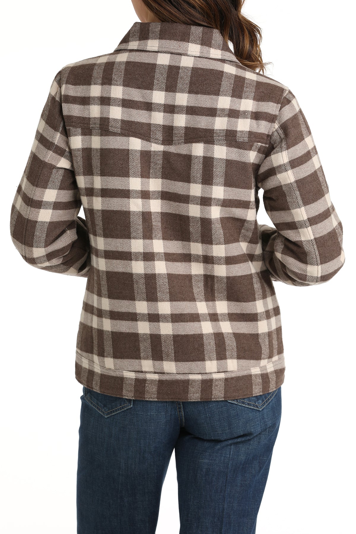 CINCH Women's Gray/Brown Plaid Trucker's Jacket