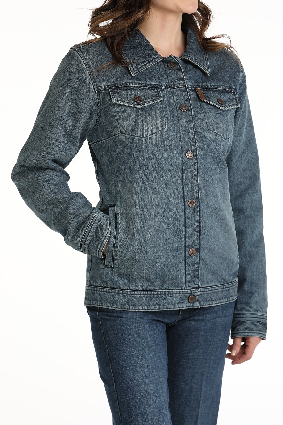 CINCH Women's Indigo/Brown Reversible Trucker's Jacket