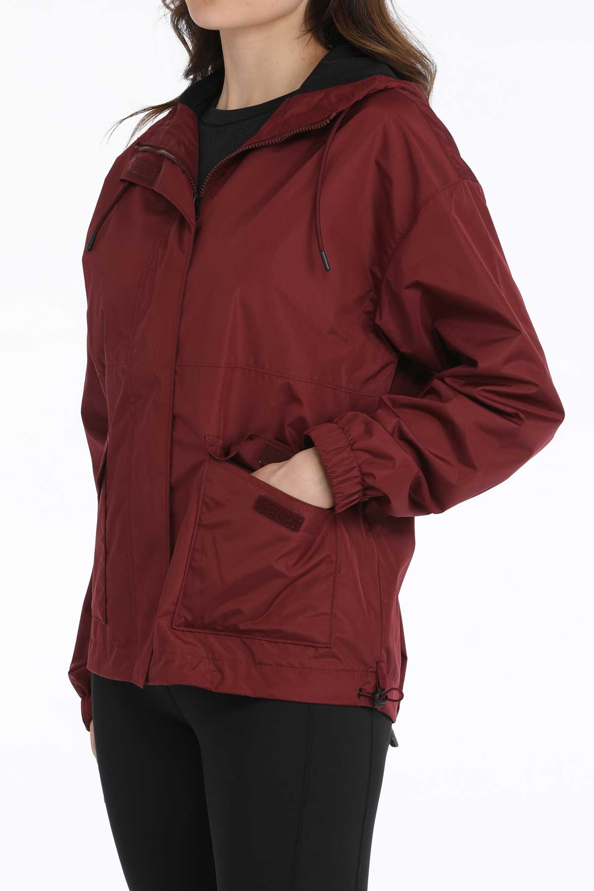 CINCH Women's Hydrographic Rain Jacket - Burgundy