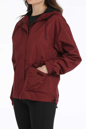 CINCH Women's Hydrographic Rain Jacket - Burgundy