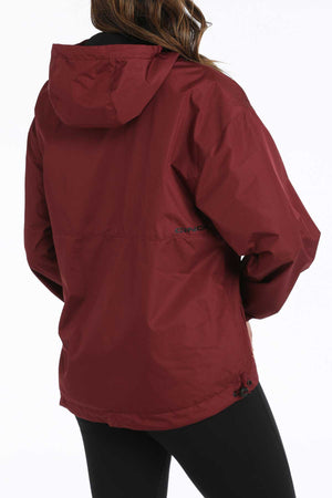 CINCH Women's Hydrographic Rain Jacket - Burgundy