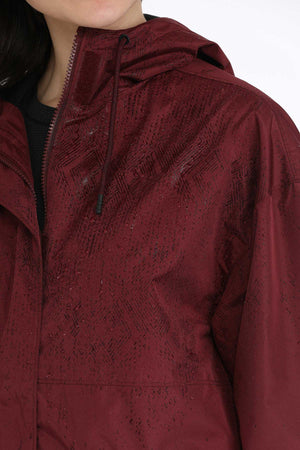 CINCH Women's Hydrographic Rain Jacket - Burgundy