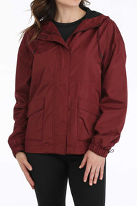 CINCH Women's Hydrographic Rain Jacket - Burgundy