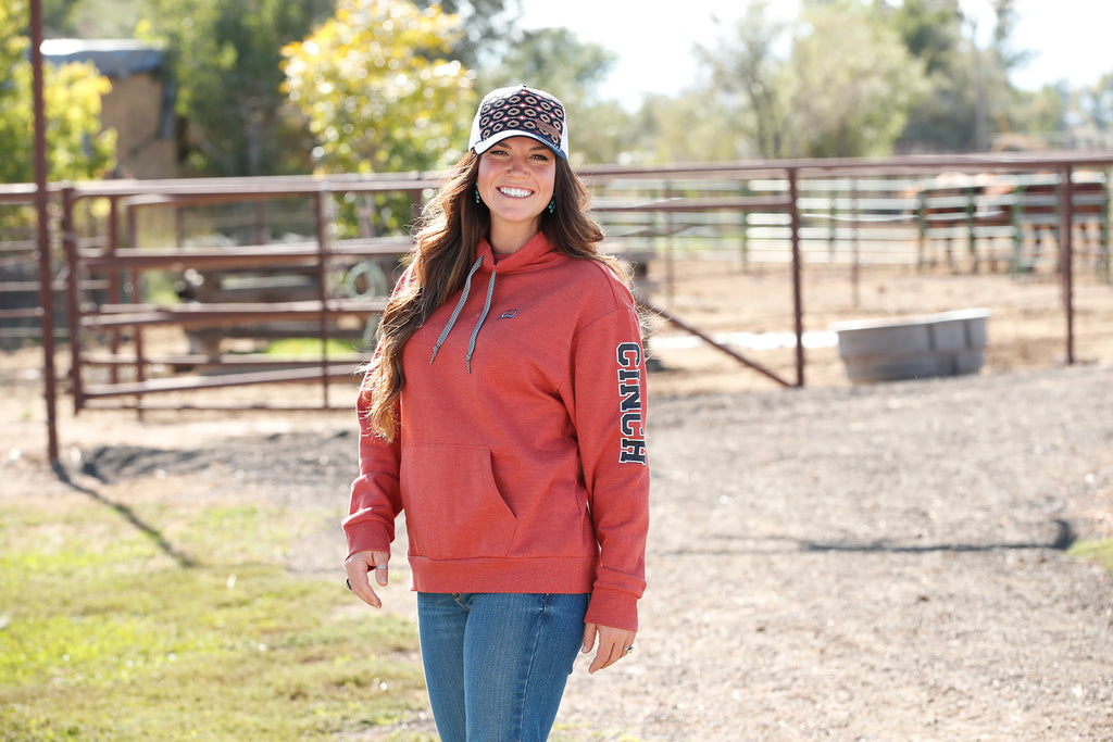 CINCH Women's Red French Terry Pullover