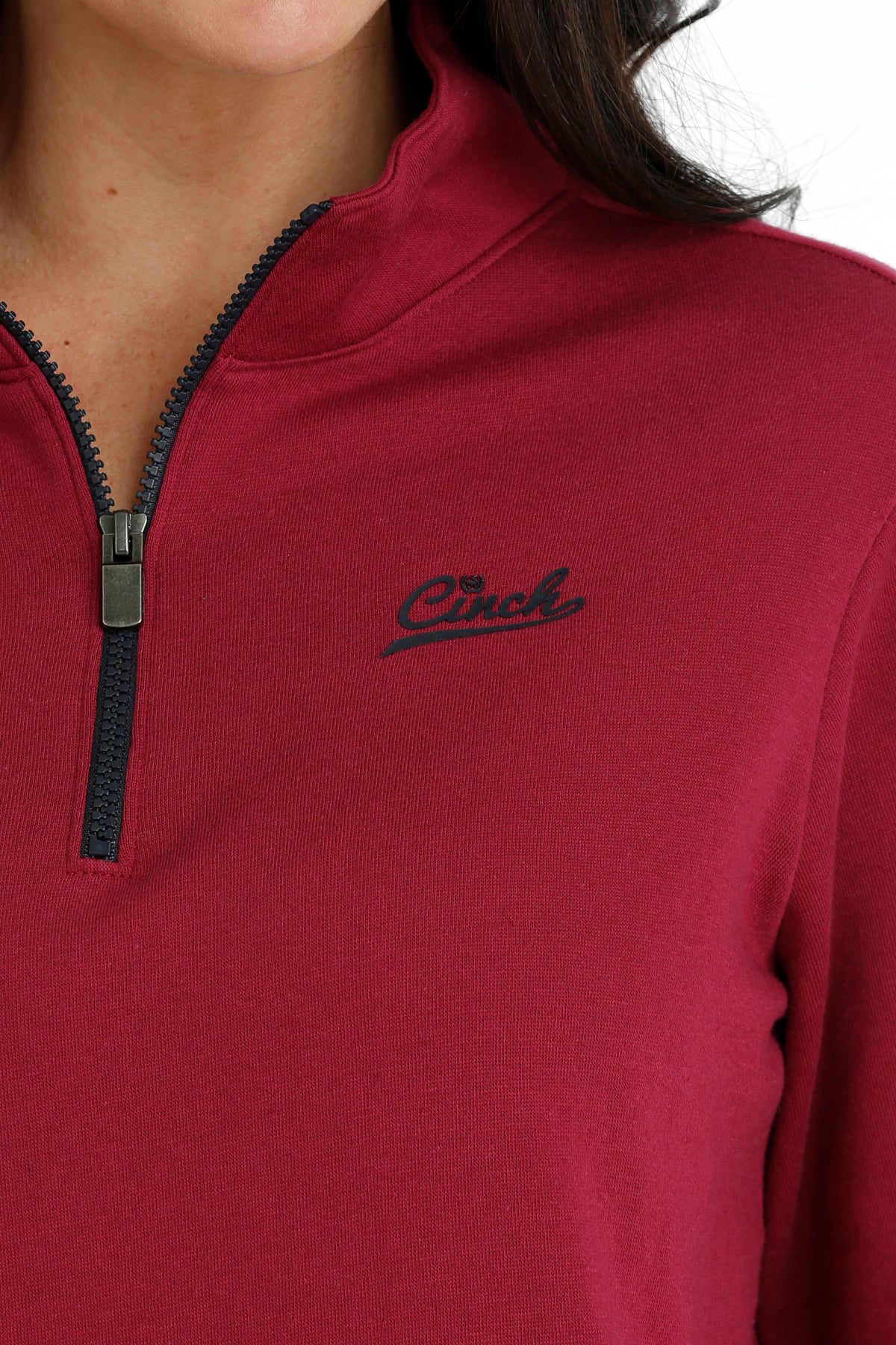 CINCH Women's Burgundy Quarter Zip Pullover