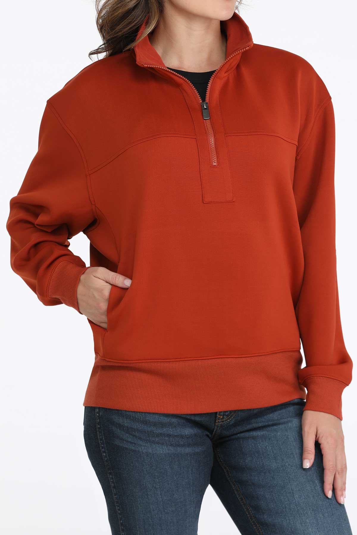 CINCH Women's Orange Quarter Zip