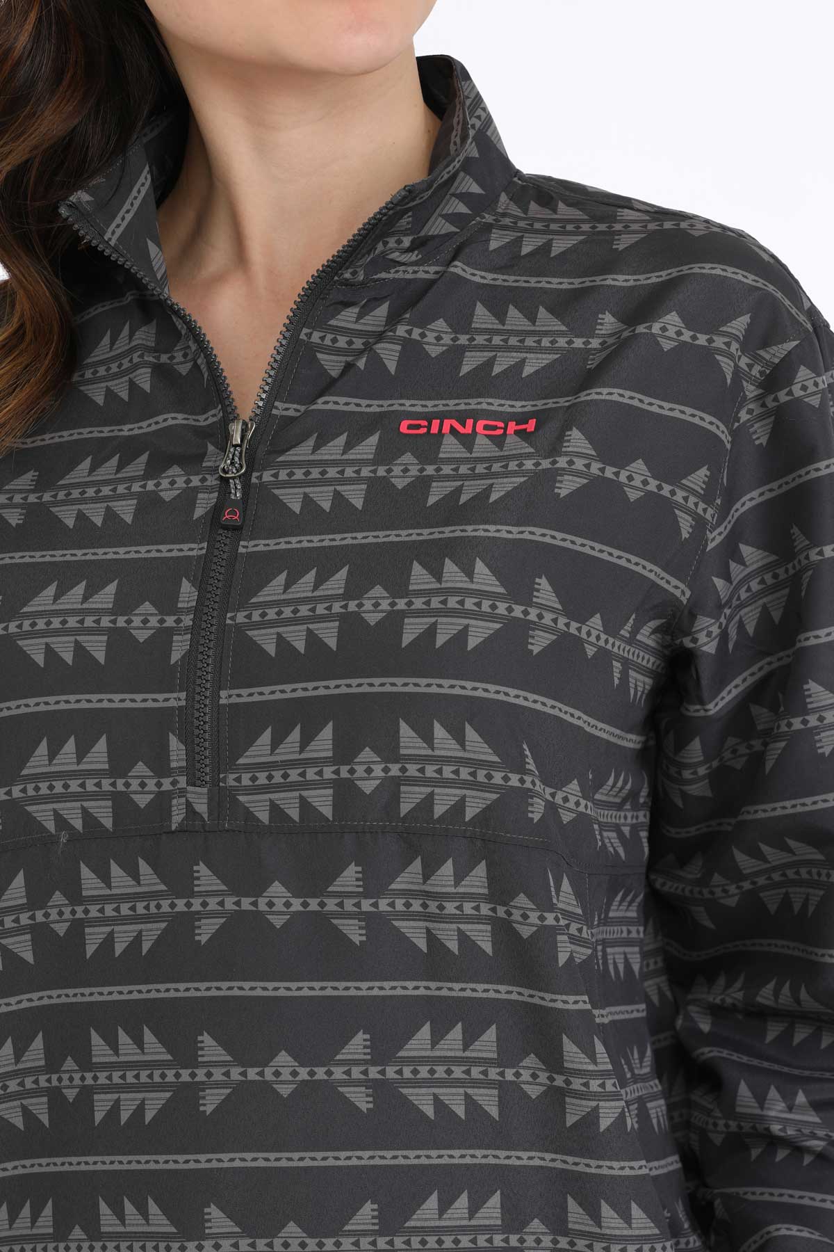 CINCH Women's Grey 1/2 Zip Pullover