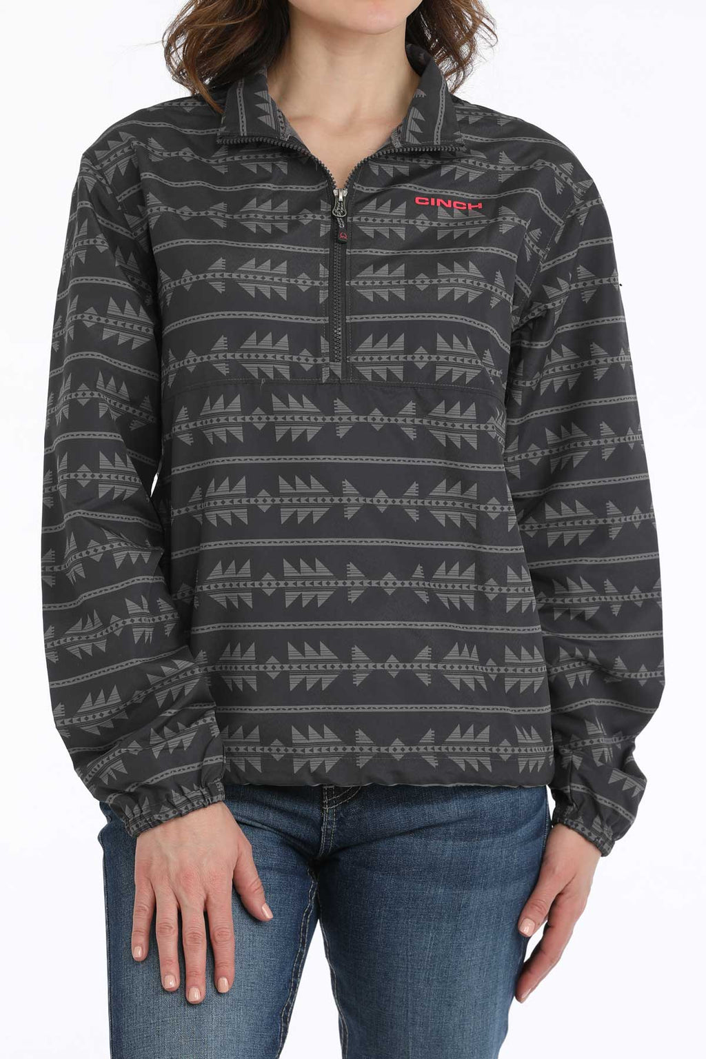 CINCH Women's Grey 1/2 Zip Pullover