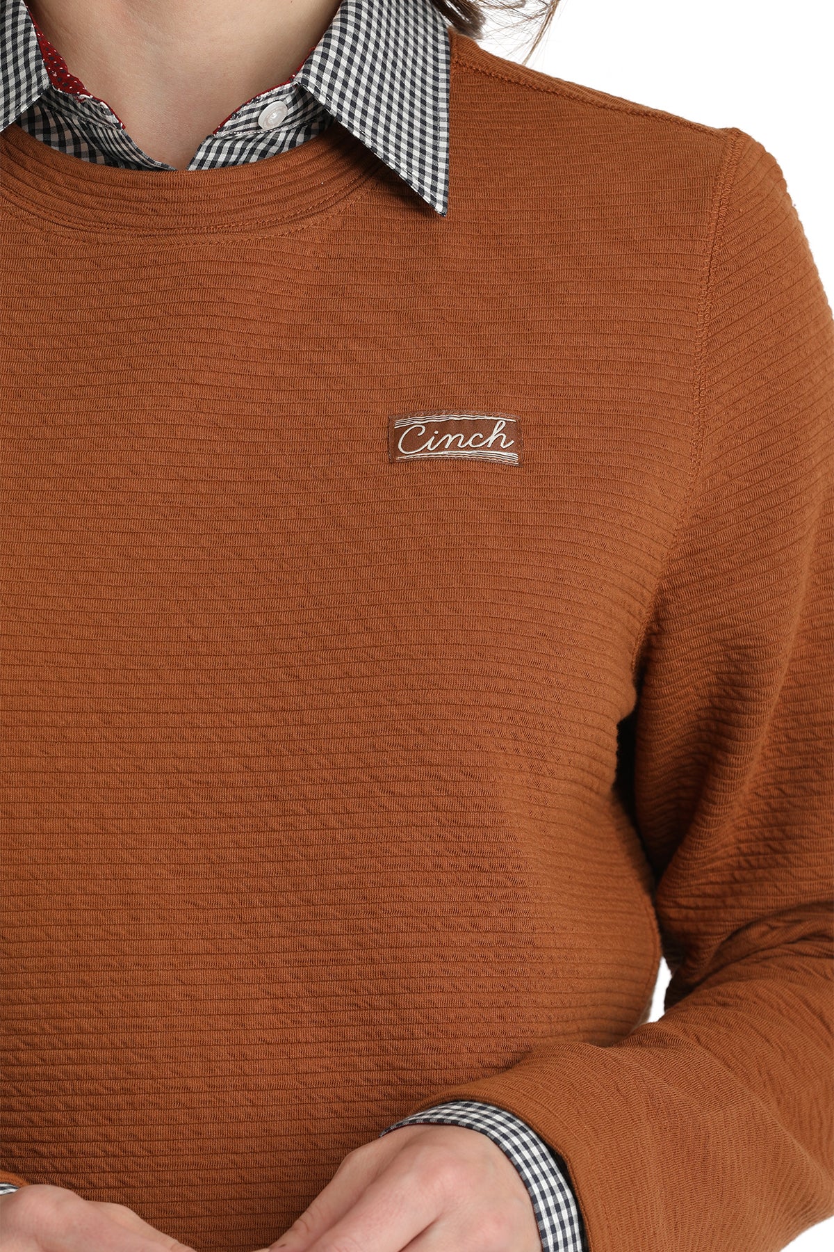 CINCH Women's Copper Textured Sweatshirt Pullover