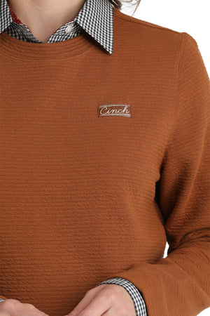 CINCH Women's Copper Textured Sweatshirt Pullover