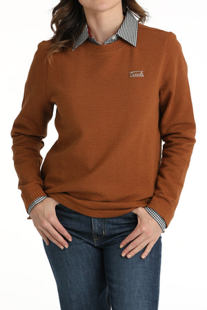 CINCH Women's Copper Textured Sweatshirt Pullover