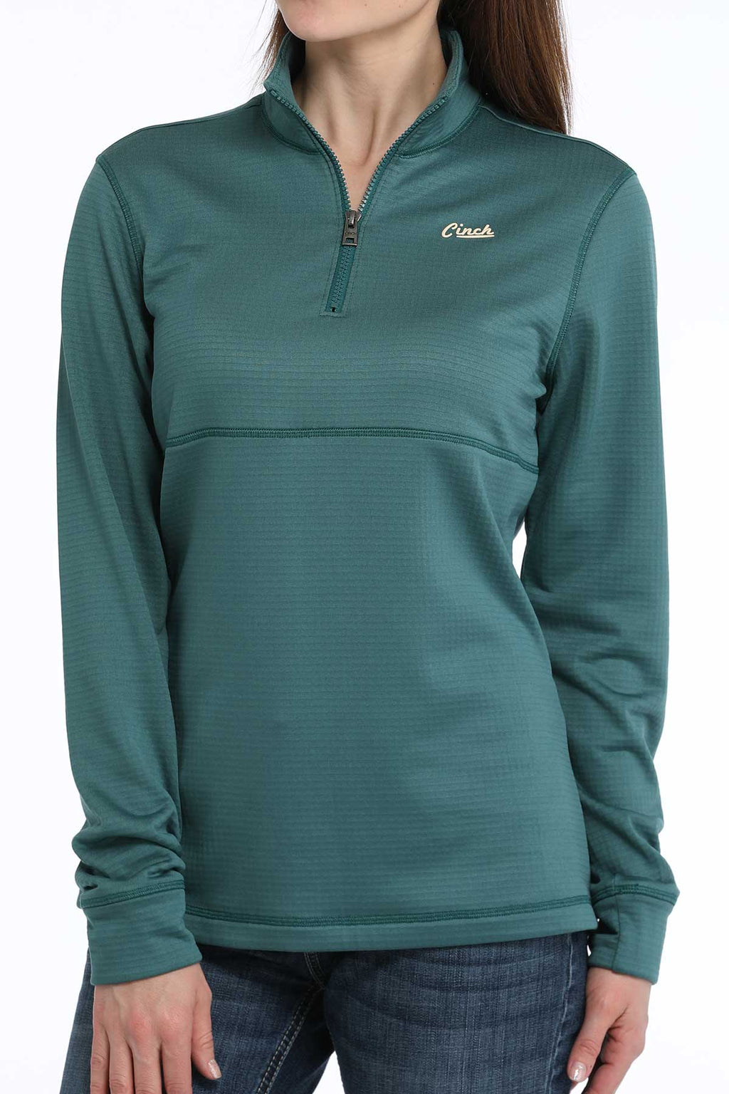 CINCH Women's Green 1/4 Zip Pullover