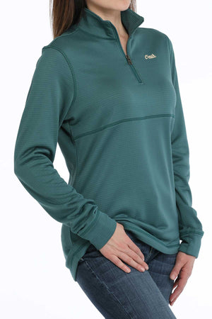 CINCH Women's Green 1/4 Zip Pullover