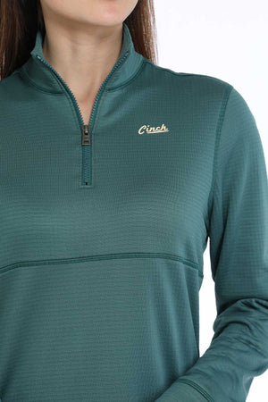 CINCH Women's Green 1/4 Zip Pullover