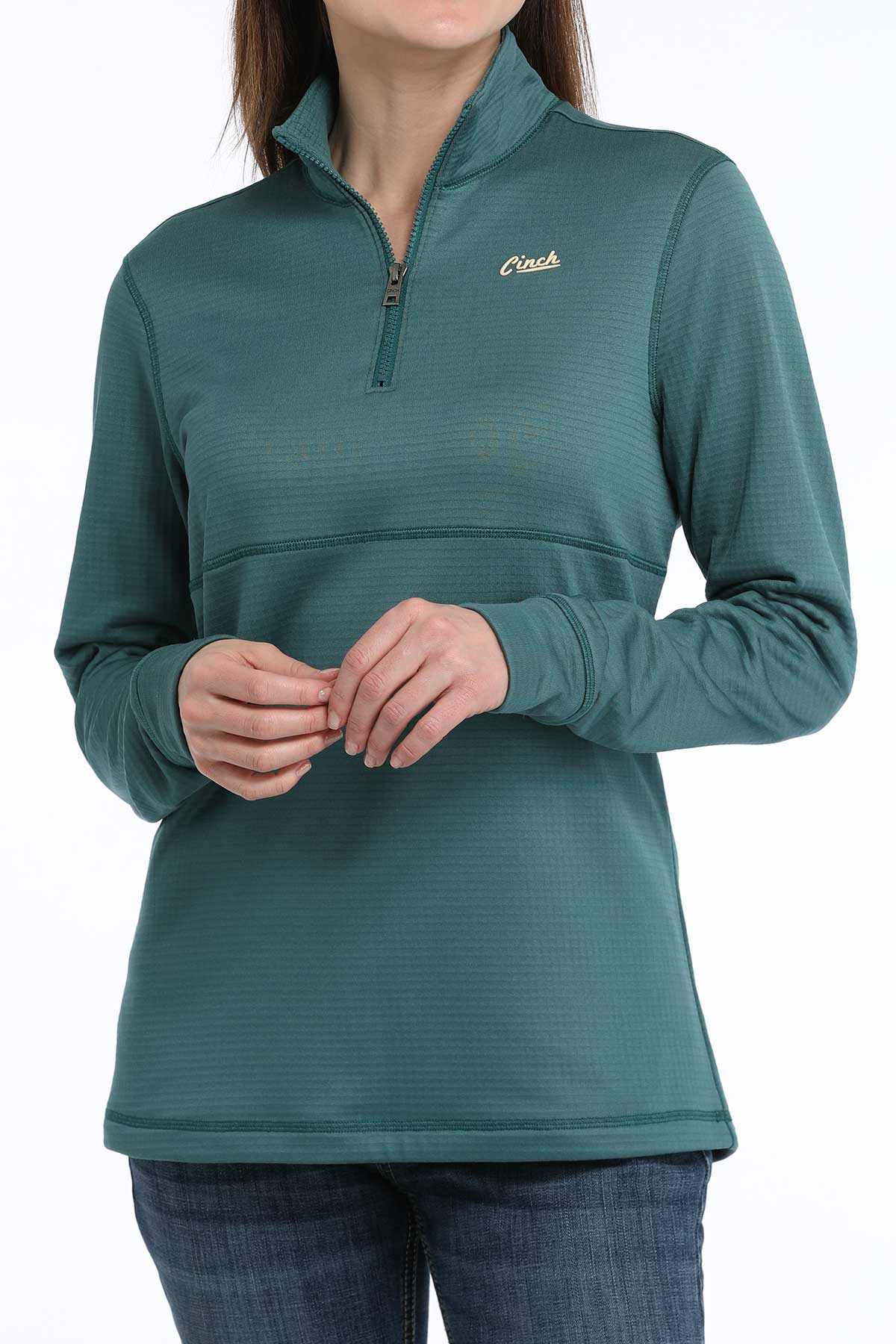 CINCH Women's Green 1/4 Zip Pullover