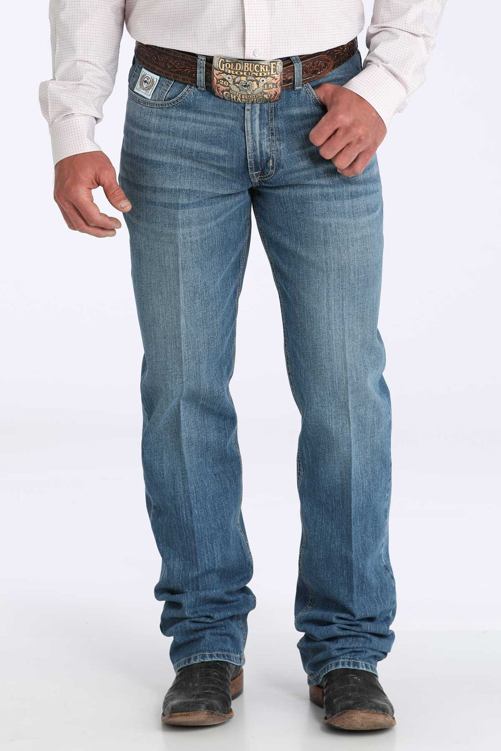 CINCH Men's Relaxed Fit White Label Jeans - Medium Stonewash