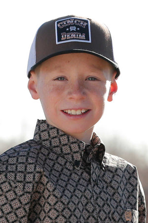 CINCH Boy's Brown Trucker Cap