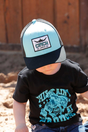 CINCH Boy's Black/Turquoise Trucker Cap