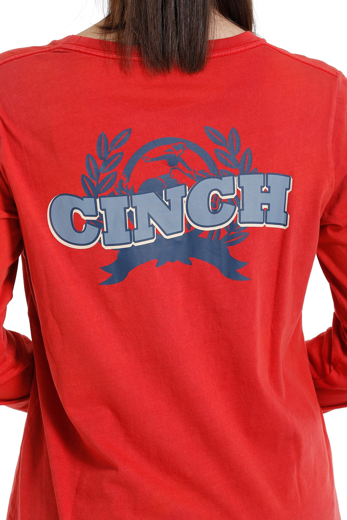 CINCH Women's Red Long Sleeve Tee