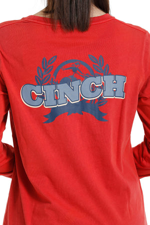 CINCH Women's Red Long Sleeve Tee