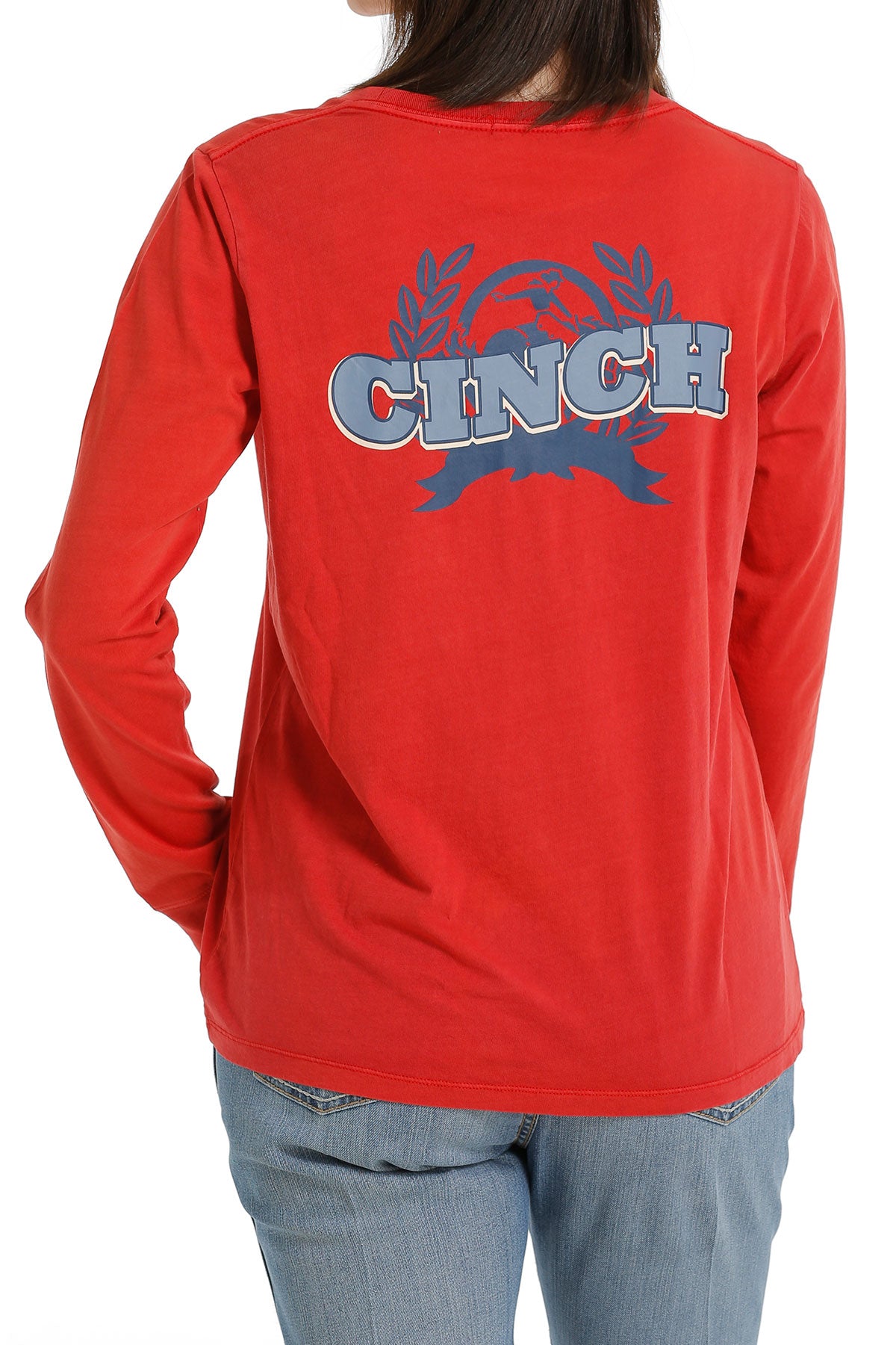 CINCH Women's Red Long Sleeve Tee