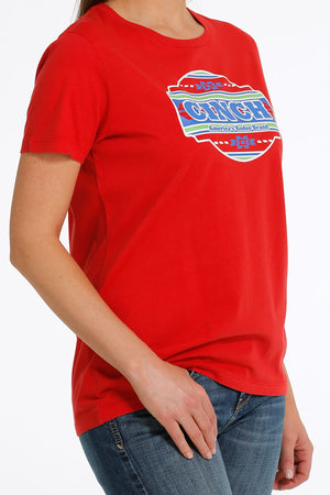 CINCH Women's Red Short Sleeve Tee