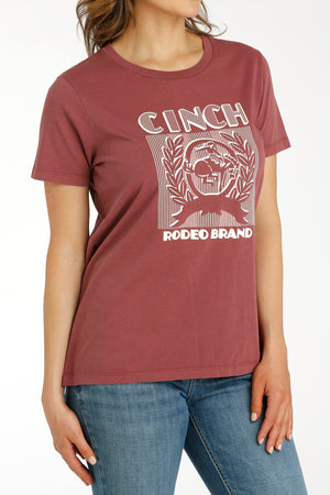 CINCH Women's Burgundy Short Sleeve Tee