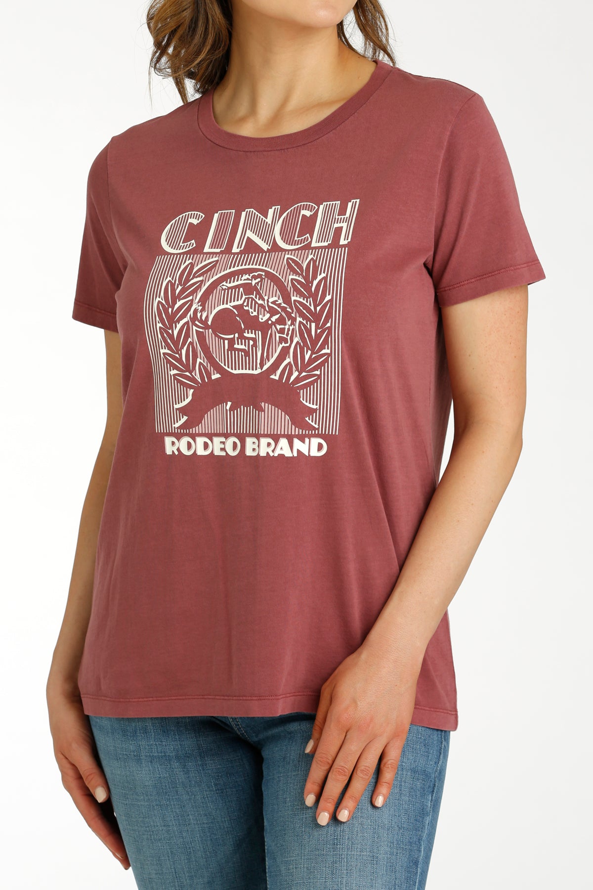 CINCH Women's Burgundy Short Sleeve Tee