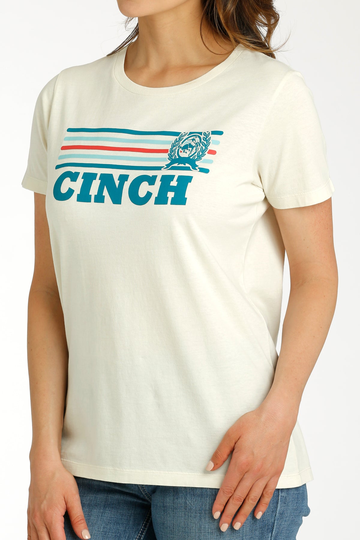 CINCH Women's Cream Short Sleeve Tee