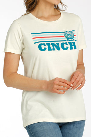 CINCH Women's Cream Short Sleeve Tee