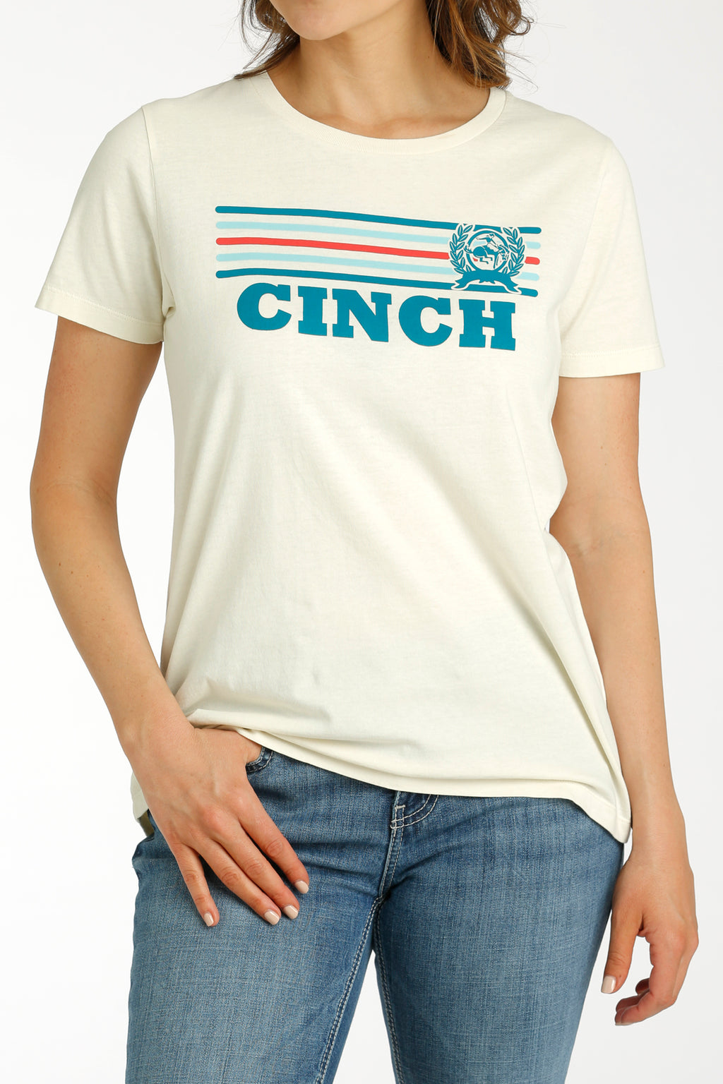 CINCH Women's Cream Short Sleeve Tee