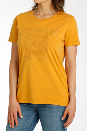 CINCH Women's Gold Short Sleeve Tee