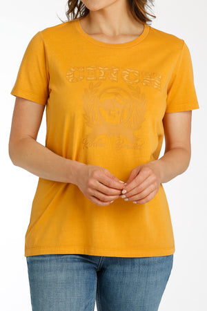 CINCH Women's Gold Short Sleeve Tee