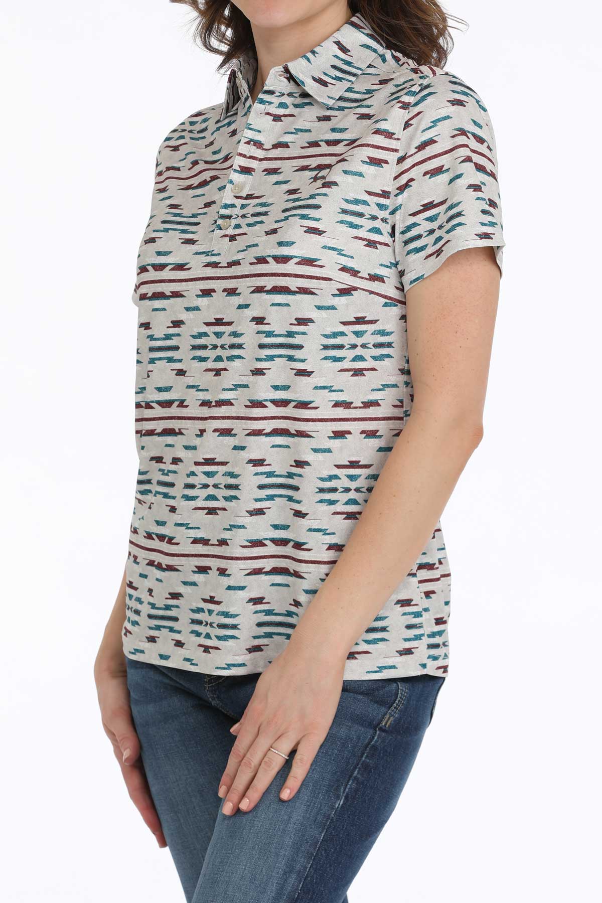 CINCH Women's Southwest Polo - Gray
