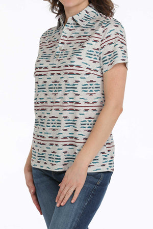CINCH Women's Southwest Polo - Gray