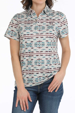 CINCH Women's Southwest Polo - Gray