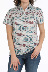 CINCH Women's Southwest Polo - Gray