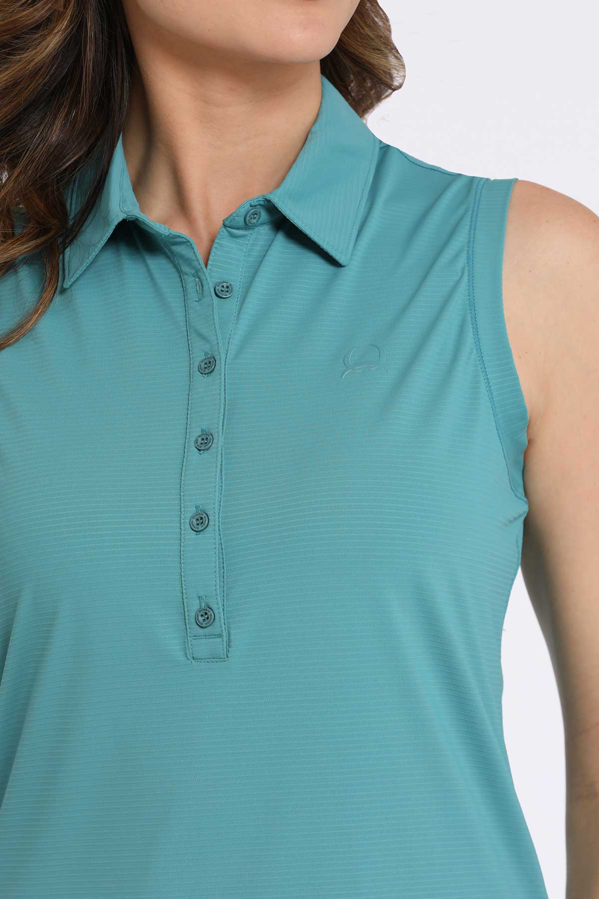 CINCH Women's Blue Sleeveless Polo